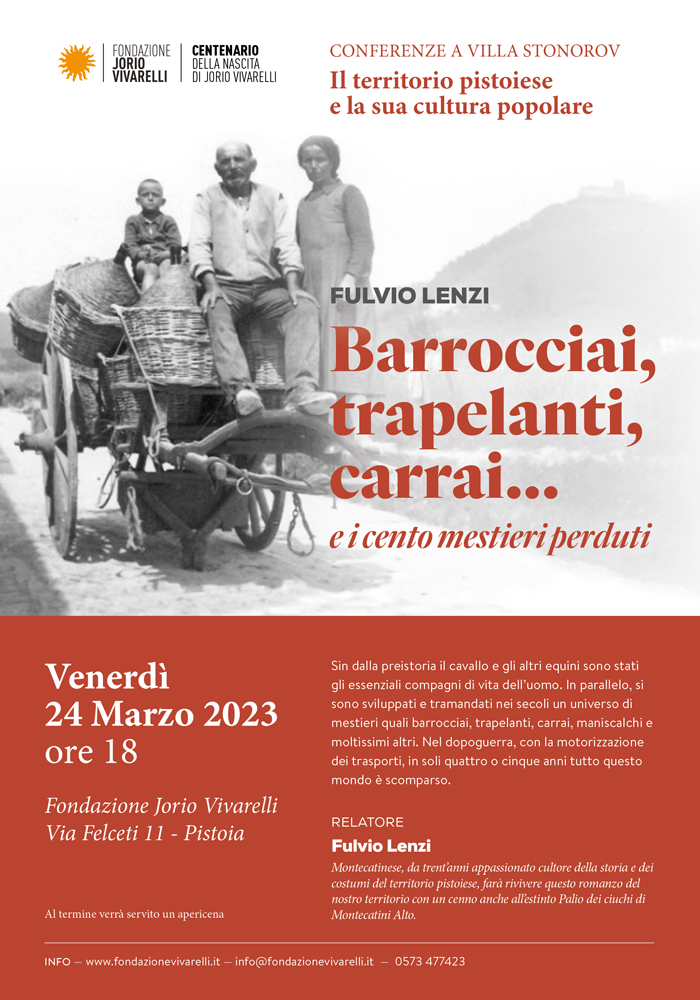 CONFERENZE A VILLA STONOROV- Barrocciai, trapelanti, carrai… e i cento mestieri perduti