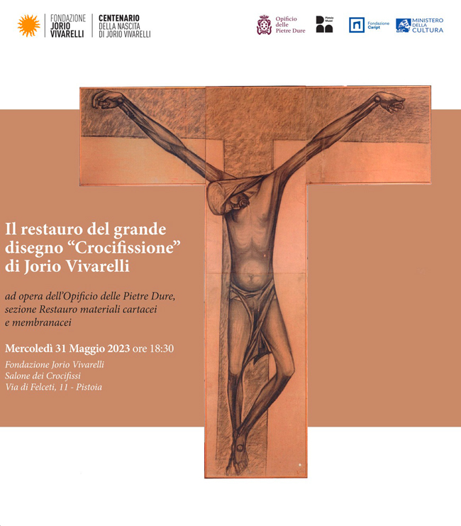 Il restauro del grande disegno “Crocifissione” di Jorio Vivarelli