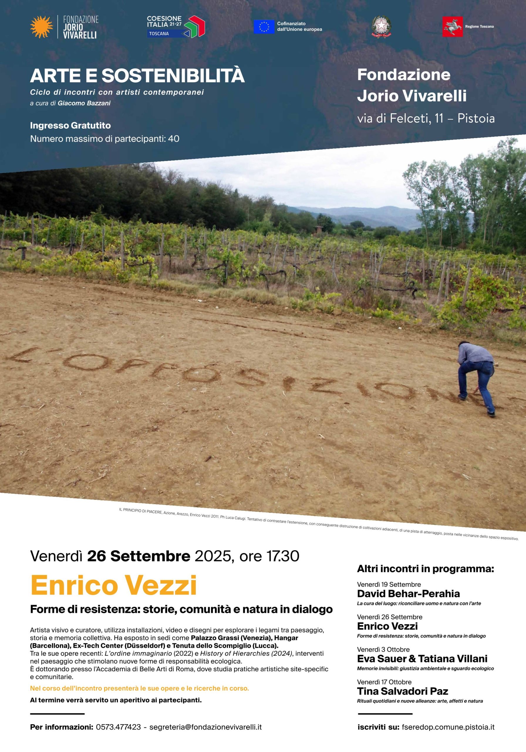 2° INCONTRO DI “ARTE E SOSTENIBILITA’ “Forme di resistenza: storie, comunità e natura in dialogo”